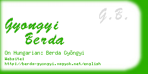 gyongyi berda business card